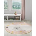 thumbnail image 4 of Unique Loom Whimsy Kids Collection Area Rug - Nap Time (5' 3" Round Pink/Black) Perfect For Kids Bed Room/Nursery Room/Living Room/Class Room/Play Room, 4 of 5