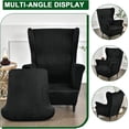 thumbnail image 3 of Piece Wingback Chair Cover Printed Wing Chair Slipcovers Stretch Wingback Armchair Covers Furniture Protector with Elastic Bottom for Living Room Bedroom Wingback Chair, 3 of 7