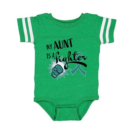 

Inktastic Ovarian Cancer Awareness My Aunt s a Fighter Gift Baby Boy or Baby Girl Bodysuit
