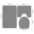 thumbnail image 3 of Black White Square Checkered Pattern Bathroom Rugs Sets 3 Piece,Toilet Cover Set,Absorbent Non Slip Bathroom Mats Sets with U-Shaped Contour Rug Toilet Rug Set, 3 of 5