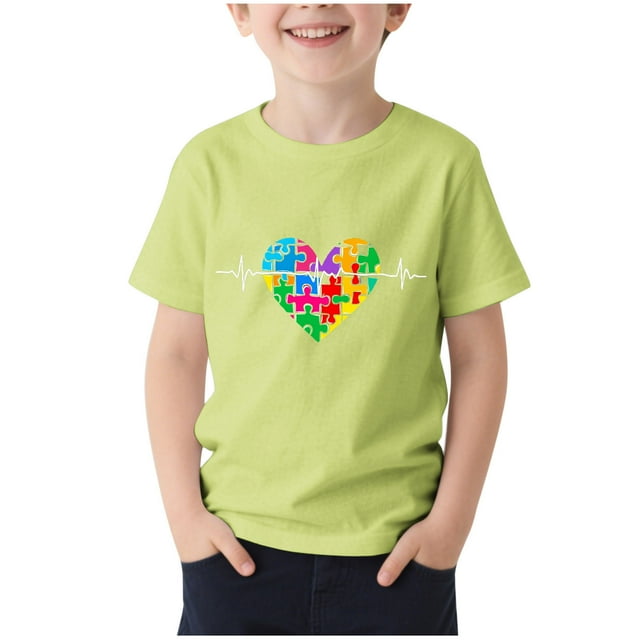 WRKEKC T-Shirts pour Garçons, Hauts d'Été pour Adolescents, T-Shirts Décontractés à Col Rond Imprimé Graphique Ample à Manches Courtes pour Garçons et Filles