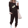 thumbnail image 1 of xiaxaixu Combinaison Décontractée pour Femme Pull à Manches Longues Imprimé Fleurs, Pantalon Large, 1 of 3