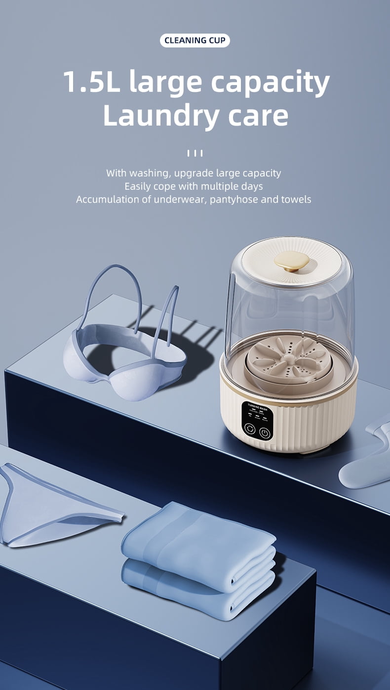 MDHAND Mini Laundry Cup, Portable Washing Machine with 3 Modes,  Waterproof, for Travel Camping Home