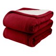 thumbnail image 4 of Pure Warmth Flannel Sherpa Electric Heated Warming 50x60 Throw Blanket Red White, 4 of 4