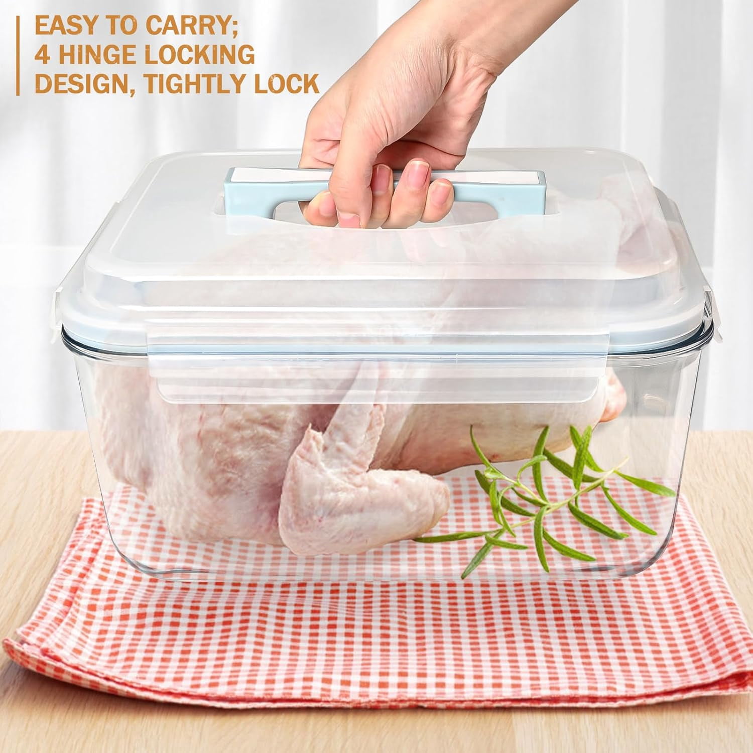 Large Glass Storage Containers with Lids, Watermelon Containers, Extra Large Glass Food Storage Airtight, Big Glass Containers Potluck, Glass Food Storage for Turkey Rotisserie Chicken, 220oz/28cup