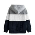 thumbnail image 3 of MELDVDIB Mens Knit Hoodies Fashion Casual Color Block Oversized Hooded Sweatshirts Fall Winter Long Sleeve Pullover Tops Gray XL, 3 of 3