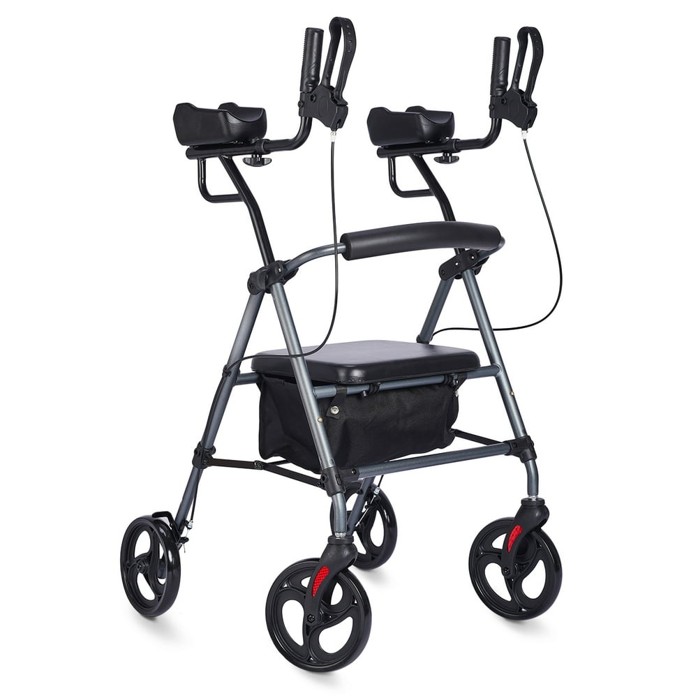 Zler Rollator Walker with Armrest, Up Rollator with Extra Wide Padded Seat & Backrest, Tall Zler Rollator Walker with Armrest, Up Rollator with Extra Wide Padded Seat & Backrest, Tall