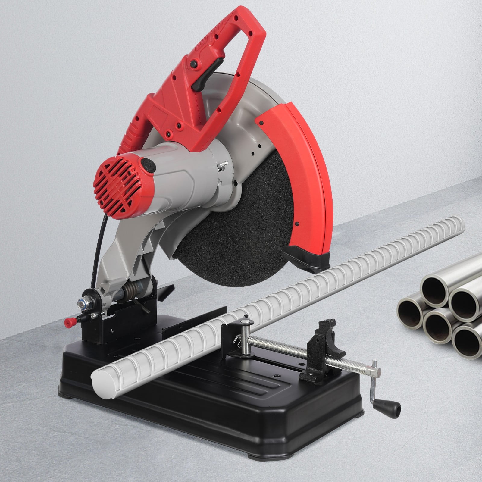 ToppiJoy 14" Blade Diameter Miter Saw, 2800W 3900RPM Cutting Saw, 0-45° Adjustable Cutting Machine for Solid Wood/Steel Iron/PVC Plastic Pipe Aluminum