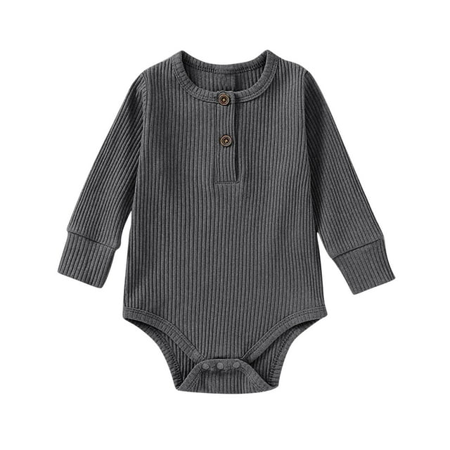 MeetoTime Baby Clothes Cotton Jumpsuits Spring Fall Long Sleeve Solid Color Newborn Infant Rompers Crawling Clothes 0-24 M