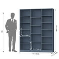 thumbnail image 6 of Homfa Triple Row 6-tier Bookshelf, 74 in Tall Bookshelf with 17 Open Display Shelves, Large Bookcase for Office Living Room, Blue, 6 of 8