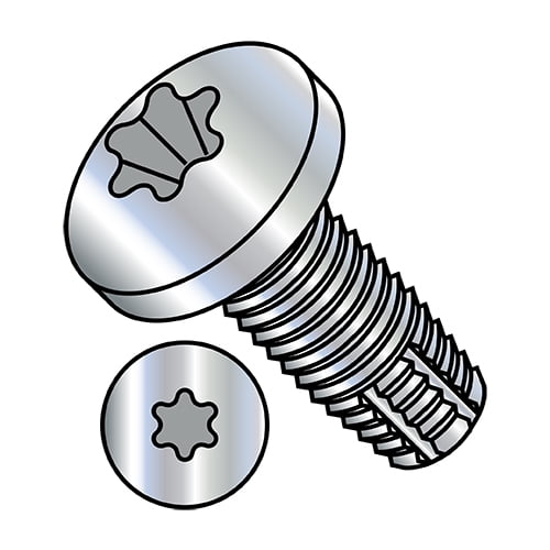 4-40X3/16 Six Lobe Pan Thread Cutting Screw Type F Fully Threaded Zinc (Pack Qty 10,000) BC-0403FTP