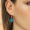 thumbnail image 3 of Gem Stone King 18K Rose Gold Plated Silver London Blue Topaz Dangle Earrings for Women (7.62 Cttw, Gemstone November Birthstone, Heart Shape 6MM), 3 of 3