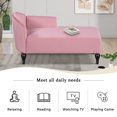 thumbnail image 4 of Bellemave Velvet Chaise Lounge, Button Tufted Right Arm Facing Lounge Chair with Nailhead Trim & Solid Wood Legs, Sleeper Lounge Sofa (Pink), 4 of 9