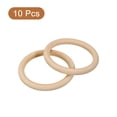 thumbnail image 3 of Uxcell 10 Pack 3.35" Natural Wood Rings, 10mm Thick Smooth Unfinished Wooden Circles, 3 of 7