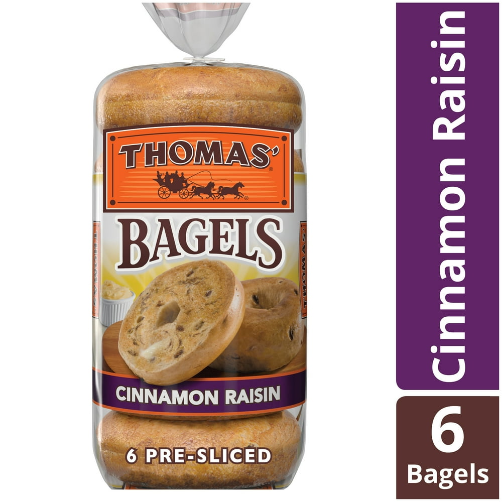 Thomas' Cinnamon Raisin PreSliced Bagels, 6Count
