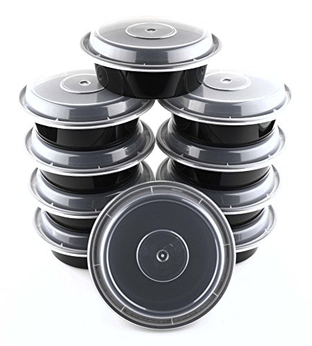 18 oz  50 Count Round Microwaveable Plastic Meal Prep Containers with Lids