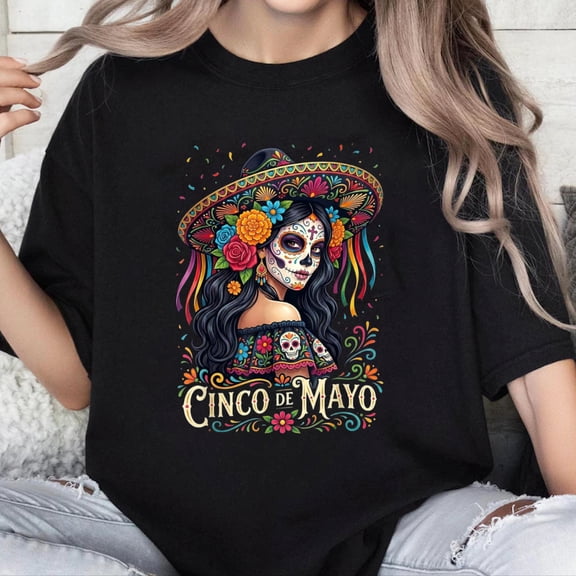100% Cotton Unisex Cinco De Mayo 2026 Mexican Fiesta 5 De Mayo Girls Women T-Shirt