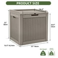thumbnail image 4 of Uforic Outdoor Lockable 32 Gal Resin Deck Box, Storage Box with Lockable Lid & Side Handles, Light Brown, 4 of 8
