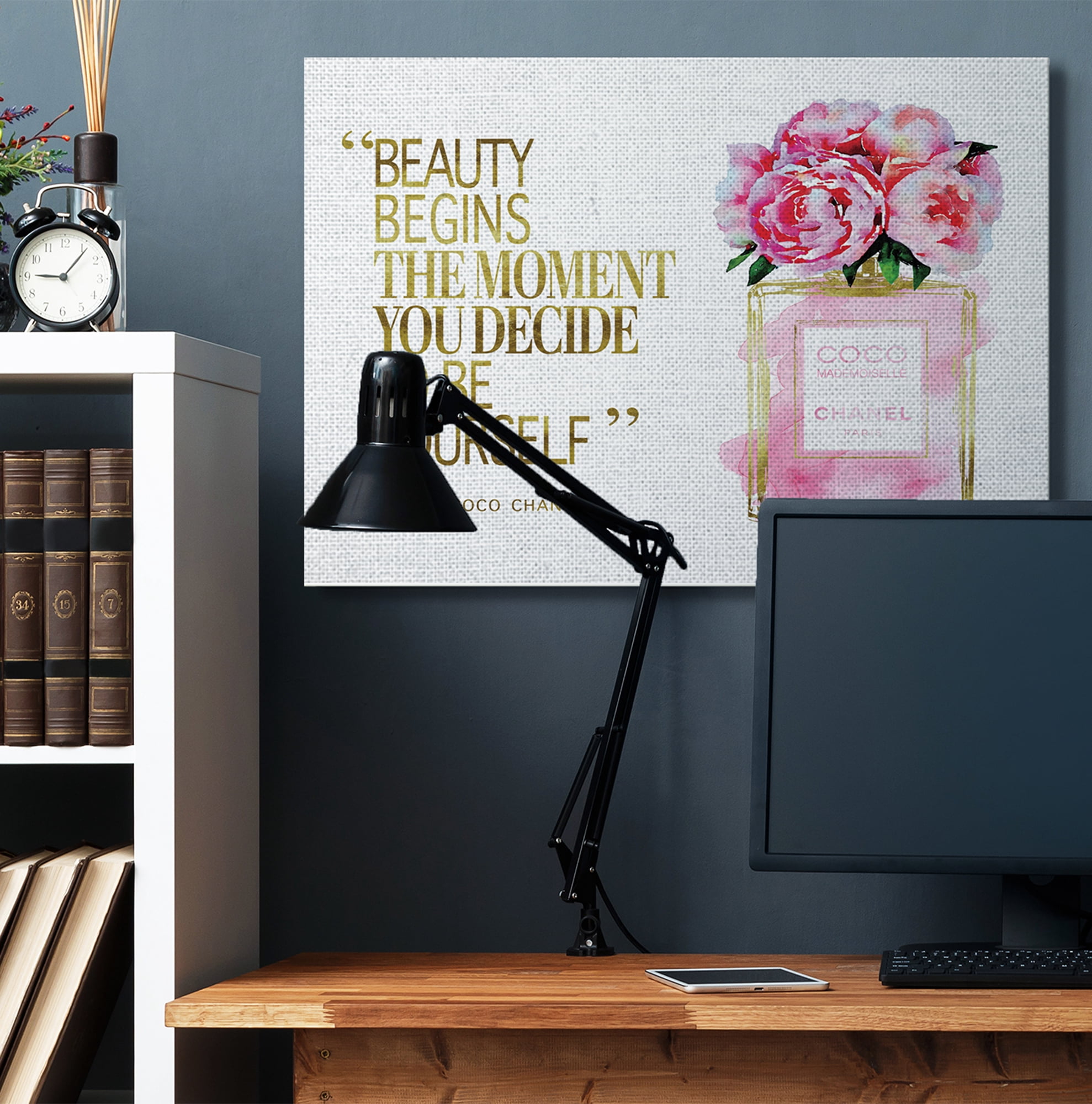 Stupell Industries Fashion Designer Perfume Gold Pink Watercolor Inspirational Word Canvas Wall Art by Amanda Greenwood