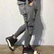thumbnail image 3 of Pantalones de chándal multibolsillos con cremallera para hombre, pantalones ajustados de algodón para gimnasio, Fitness, moda informal, Hip-hop, 3 of 5