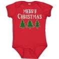 thumbnail image 3 of Inktastic Merry Christmas Green Plaid Christmas Trees Boys or Girls Baby Bodysuit, 3 of 5