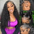 thumbnail image 5 of BP BonniePick Deep Wave Lace Front Wigs Human Hair Pre Plucked 180% Density HD Transparent 13x4 Lace Frontal Wigs For Women Human Hair Lace Front Wigs Deep Curly Lace Front Wig Human Hair (24 INCH), 5 of 6