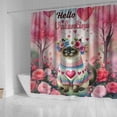 thumbnail image 4 of Hello Valentine’s Day Siamese Flower Crown Romantic Pink Floral Shower Curtain Cat Lover Kitten Owner Gifts Waterproof Bathroom Bathtub Curtain - 00031, 4 of 5