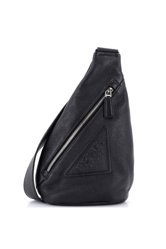 Pre-Owned Triangle Logo Sling Bag Leather By Rebag