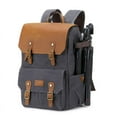 thumbnail image 4 of High-End Men's SLR Camera Backpack USB Large Camera Bag Waterproof Waxed Canvas Backpack Professional Camera Drone Backpack Outd (Darkgray3), 4 of 7