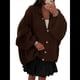 thumbnail image 2 of Cárdigan de Invierno con Botones para Mujer, Cuello Alto, Larga, Punto Grueso, Abrigo Marrón Oscuro L, 2 of 9