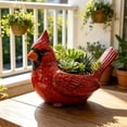 thumbnail image 4 of Cardinal Bird Succulent Planter – Red Resin Cardinal Outdoor Decor Planter – Decorative Animal Flower Pot for Garden, Patio, Balcony – Gift for Bird Lovers (3PCS), 4 of 6