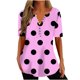 thumbnail image 1 of Tops Cortos para las Mujeres Impresas Blusas Botón Camiseta Manga Corta Cuello en V, Top de Moda para Primavera Verano, 1 of 5