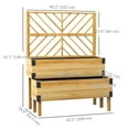 thumbnail image 3 of Outsunny 2 Tier Wooden Raised Bed w/ Trellis Elevated Planter Box, Natural, 3 of 10