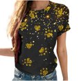 thumbnail image 1 of Plebaso T-Shirts Imprimés pour Femmes Col Rond Dégradé Manches Courtes Mode Ample T-Shirts pour Femmes, 1 of 4