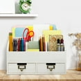 thumbnail image 5 of Excello Global Products Rustic Wood Office Desk Organizer - White - EGP-HD-0353, 5 of 5