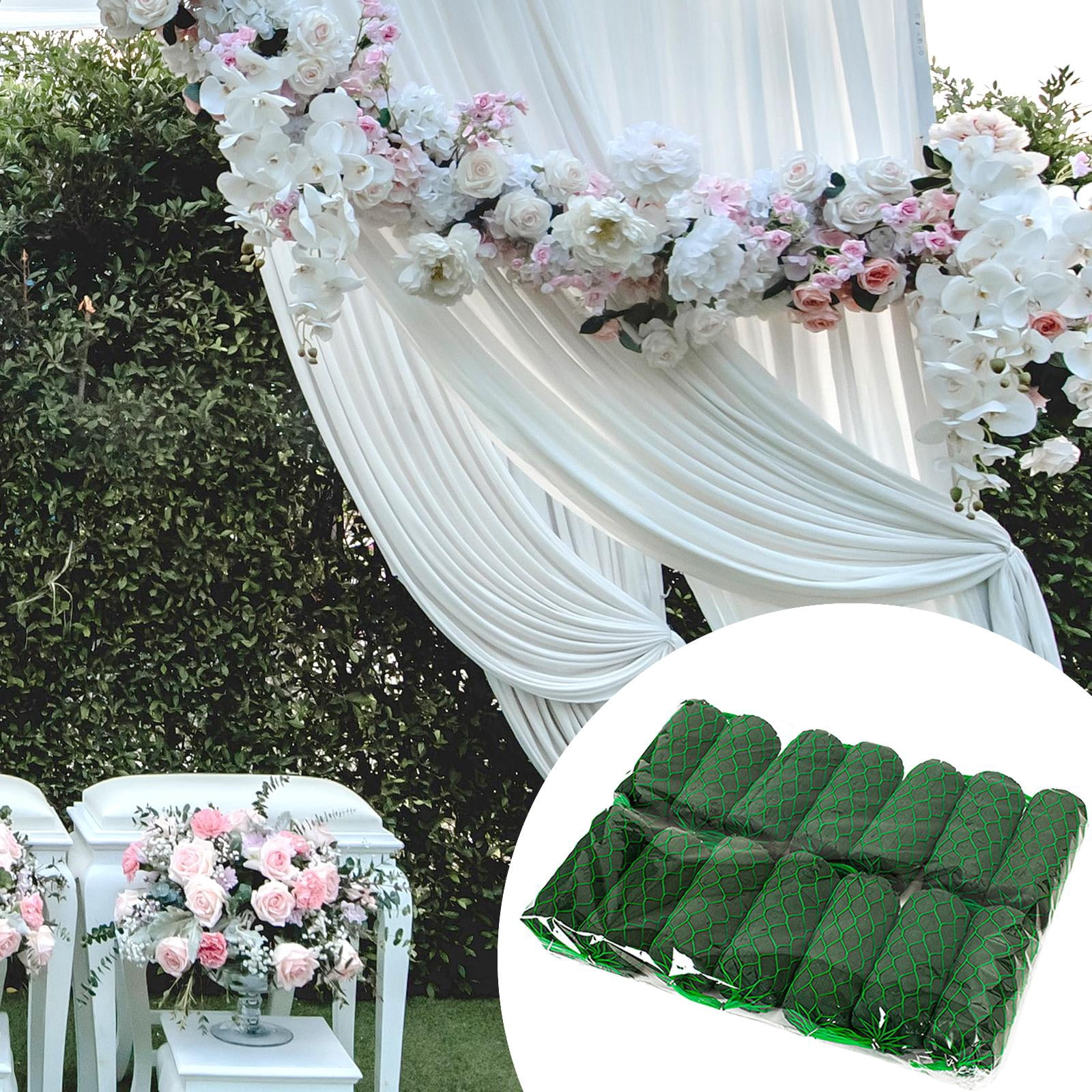 FVDPWYE 12xFloral Arch Foam Stand Cylinder Base Dry Fresh Plant Mud Blocks Wedding Decor