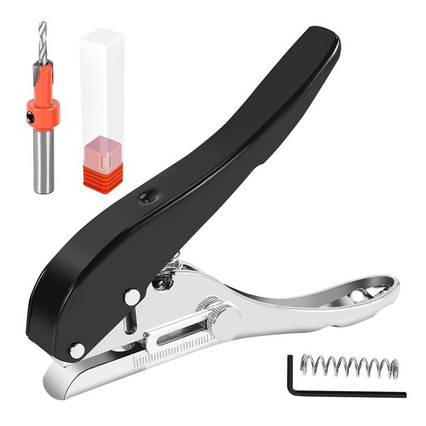2 Piezas de Alicates para Herramientas de CarpinteríA, Juego de Perforadores de Tarjetas, Cubierta de Tornillo de Papel con Taladro Avellanado, PosicióN Ajustable de 3,2Mm