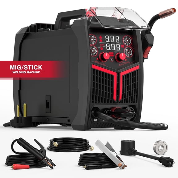 Yeswelder 160Amp MIG Welder, Gas/Flux MIG, Stick, Dual Voltage 110V/220V, LED Display, Synergic Control