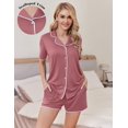 thumbnail image 2 of Ekouaer Pajamas for Women Set 2 Piece Soft Button Up Pjs Short Sleeve Summer Lounge Sets Comfy Sleepwear, 2 of 6