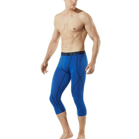 TSLA Tesla MUC18 3/4-Length Compression Tights - Small - Blue/Black