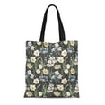 thumbnail image 1 of JSDART Canvas Tote Bag Watercolor Botanical Floral Pattern Spring Daffodil Flowers Daisy White Durable Reusable Shopping Shoulder Grocery Bag, 1 of 1