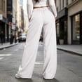 thumbnail image 4 of Edvintorg Womens Work Pants Business Casual Flowy Trouser High Waisted Loose Wide Leg Pant with Pocket Women's Clothes White S-2XL, 4 of 7