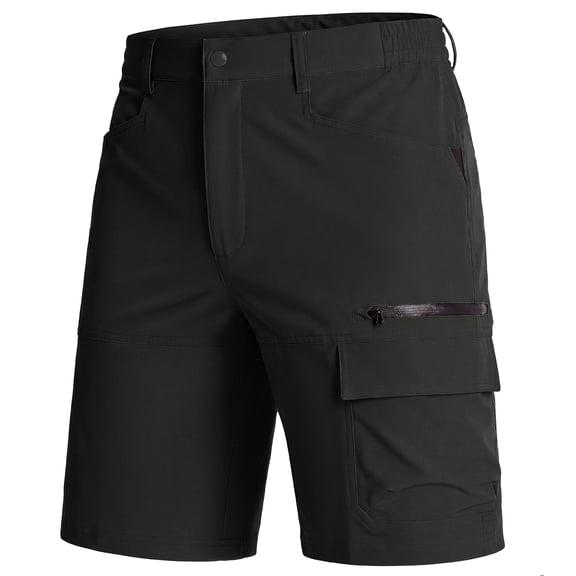 TACVASEN Men's Summer Outdoor 10" Shorts Quick Dry Water Resistant Lightweight Cargo Shorts With 5 Pockets For Golf Hiking Sports Work Casual , Black, Size 40