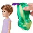 thumbnail image 4 of ​Creatable World, 2-Pack Wig Set, Green Wig with Yellow Highlights and Pink Curly Hair, 4 of 5