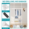 thumbnail image 2 of IHOMEPARK Adjustable Garment Rack, 120 Inch Tension Rod with 3 Tiers Shelves for Hanging Clothes -White, 2 of 6