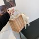 thumbnail image 5 of Bolsas Asas Tejidas Ratán Vintage para Mujer Mini Bolso Mano Con Perlas Playa (B), 5 of 9
