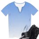 thumbnail image 5 of Camisetas de Manga Corta para Mujeres Camiseta de Cuello Redondo con Botón Impreso No Estructurado Casual con Suave 95% Poliéster 5% Spandex, Blusa Transpirable para la Primavera, 5 of 6