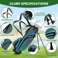 thumbnail image 4 of XDriveMax Left Handed 8-Pieces Complete Golf Club Set for Women Includes Stand Bag with Rain hood , Fairway Wood Head Covers, Hybrid, Irons and Putter, Light Blue - Left Handed, 4 of 7