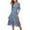 Blue, variant on Summer Dresses 2023 Fashion Women Summer Casual Print Dress V-Neck Short Sleeve Loose Dress Date Night Dress on Clearance