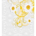 thumbnail image 3 of Daffodil Duvet Cover Set, Daffodils on Ornate Background Floral Repeating Swirling Curves Spring Pattern, Decorative 3 Piece Bedding Set with 2 Pillow Shams, Calking Size, Grey Yellow, by Ambesonne, 3 of 3
